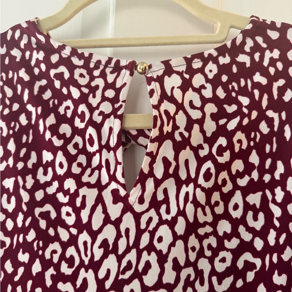 MICHAEL Michael Kors Burgundy and White Animal-Print Long-Sleeve Tops - Picture 7 of 7